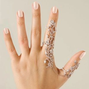 Rhinestone Multi Finger Ring